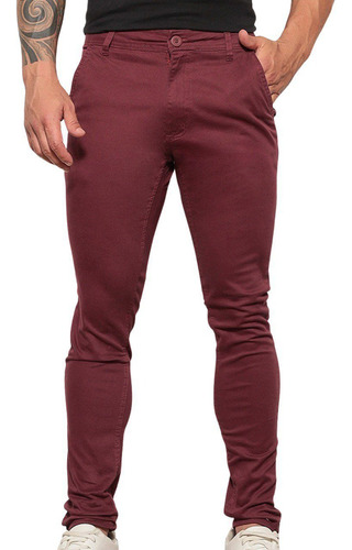 Calça Masculina Em Alfaiataria Sarja Skinny Clássica Premium