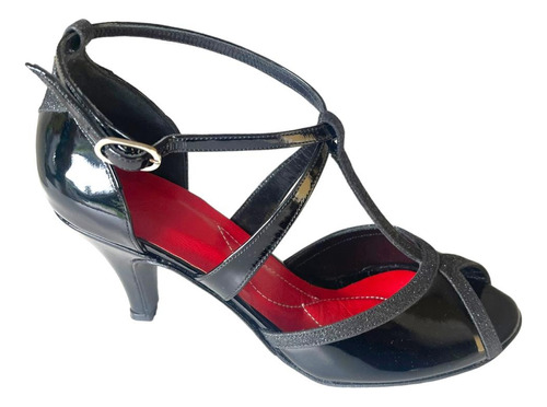 Zapato De Baile Tango Salsa Fiesta Baile Bonito Negro 6,5 Cm