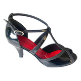 Zapato De Baile Tango Salsa Fiesta Baile Bonito Negro 6,5 Cm