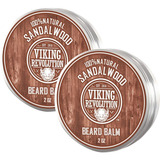 Viking Revolution Bálsamo Para Barba Con Aroma 2 Pack Fragancia Sándalo Y Aceites De Argán Y Jojoba