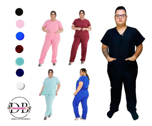 Conjunto Scrub Enfermagem Uniforme Plus Size Masculino 02