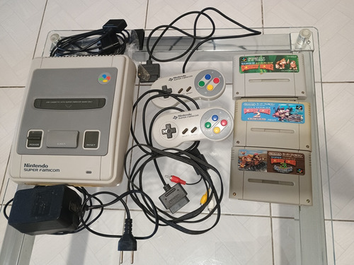 Combo Super Famicom (snes) Com Donkey Kong 1, 2 E 3