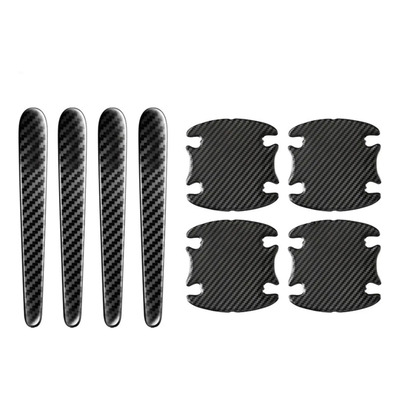 Protector Manijas Arañazos Puerta Coche Vinil Fibra Carbon
