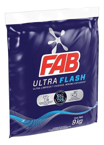 Detergente Fab Ultra Flash 9k - Kg a $12967