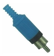 Plug Rca Macho * Plastico * Azul (lote Com 10 Peças)