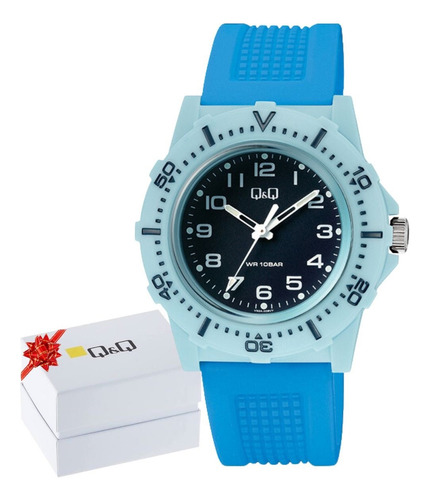 Reloj Mujer Qq Dama Juvenil Azul Números Moda Q&q By Citizen