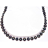 Collar 52 Perlas Natural  Anudado 8 Mm Color : Tahitipeacok