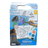 La Sirenita: Disney, De Tapimovil. Serie La Sirenita Editorial Pintando Con Acuarelas, Tapa Blanda, Edición 30 Hojas En Español, 2023