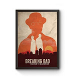 Quadro A4 Breaking Bad Minimalista Poster Moldurado