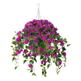 Homsunny - Cesta Colgante De Flores Artificiales Con 4 Pieza