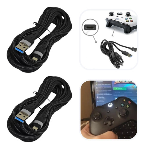 2x Carregador Controle Para Xbox One 3 Metros Entrega Rápida