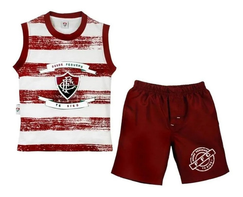 Conjunto Infantil Do Fluminense Regata E Shorts Oficial 