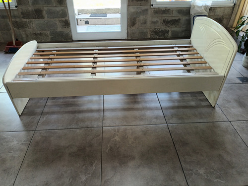 Cama 1 Plaza Madera Laqueado Blanco 1,90 X 90 Cm Niño Niña