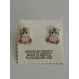 Aretes Broquel De Bebe Unicornio Esmalte En Plata .925