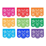 Decoración Papel Picado Arcoíris 10 Tiras 5.50 M Tira