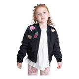 Campera Niña Bomber Con Detalles 