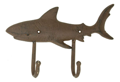 Gancho De Pared Moby Dick Shark, Doble Hierro Fundido, Color