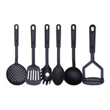 Set X6 Utensilios Cocina Nylon Cucharón Espumadera Espatula