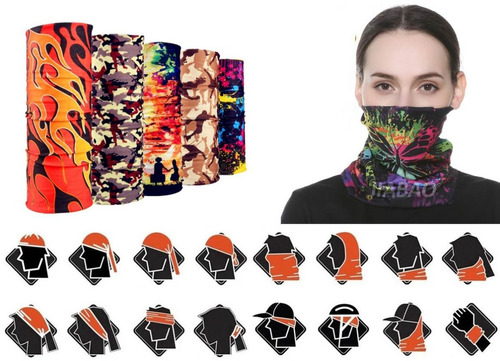 5 Bandanas Multifuncionales  Paquete 5 Piezas