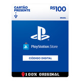 Cartão Card Playstation Store 100 Reais Psn Plus Ps4 Ps5 Br