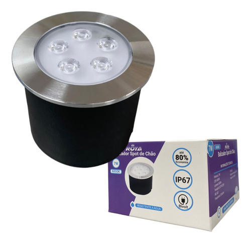 Embutido Solo 7w Balizador Led Blindado Ip67 Spot Chão Piso