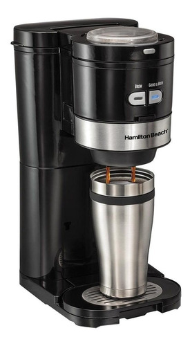 Cafeteira Individual Com Moedor Automático Hamilton Beach Cor Preto/prateado 120v