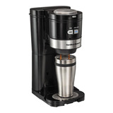 Cafeteira Individual Com Moedor Automático Hamilton Beach Cor Preto/prateado 120v