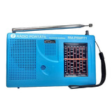 Rádio Portátil Motobras 7 Faixas - Só Pilhas Fm1-fm2-om-4oc Cor Azul Voltagem Pilhas