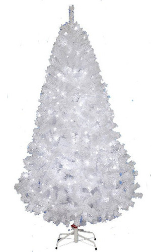 Arbol De Navidad Blanco Luces Led 260 Naviplastic 1.90m Pino