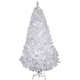 Arbol De Navidad Blanco Luces Led 260 Naviplastic 1.90m Pino