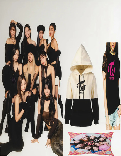 Frazada Viajera Sudadera Bicolor Playera Y Cojin De Twice