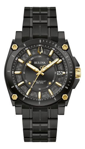 Reloj Bulova Precisionist Icon 98b408 Original Para Hombre Color De La Correa Negro