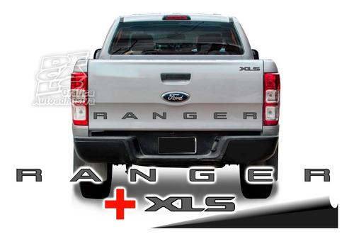 Calco Ford Ranger Portón Gris Oscuro Borde Negro + Xls