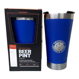 Copo Térmico Inox Cerveja Cafe Quente E Frio 500ml C/ Tampa Cor Azul Fluminense