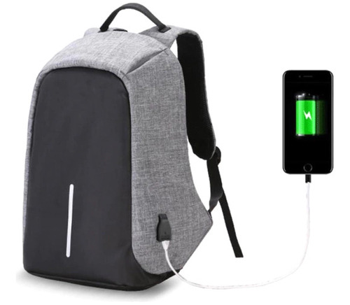 Mochila Antirrobo Urbana Porta Notebook Puerto Usb 45cm C