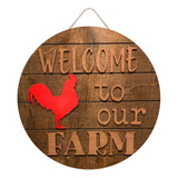 Placa De Puerta Tridimensional En L Red Rooster Farm Decorat