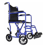 Silla De Ruedas De Traslado Super Ligera De Aluminio Premium Color Azul