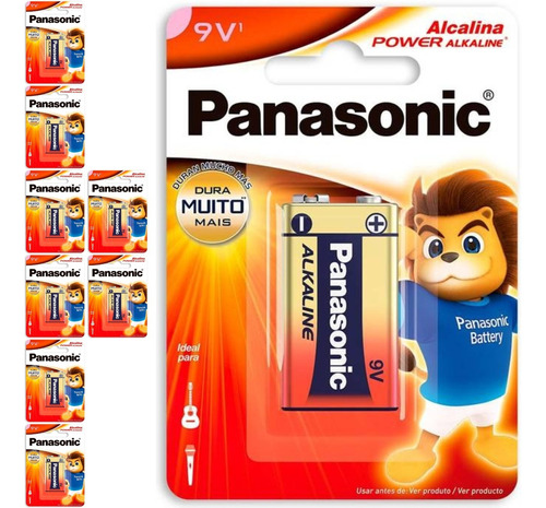9 Bateria Alcalina 9v Panasonic 9 Cart