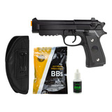 Pistola Full Metal Airsoft Spring + Coldre + 1000 Bbs + Óleo