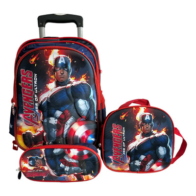 Mochila Súper Héroes Combo 3 Piezas Con Ruedas | Meses sin interés