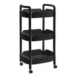 Carrito Organizador 360 Multiusos 3 Niveles Plástico Negro