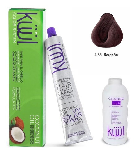 Kit Kit Kuul  Tinte Tono 4.65 Borgoña Para Cabello