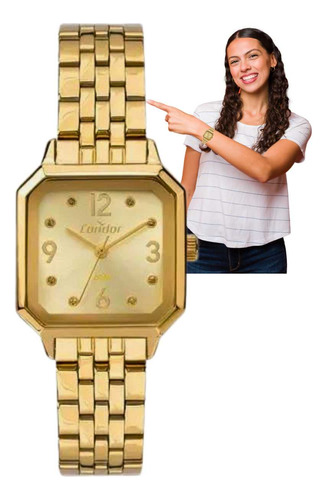 Relógio Pulso Condor Feminino Analógico Dourado Co2035mzl/4x