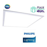 Panel Led Philips 60x60 36w 50.000hs. Multivoltaje Pack X 4 Color Blanco Cálido - 3.000°k