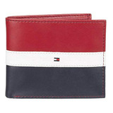 Billetera De Cuero Clásica Tommy Hilfiger Para Hombres Con V