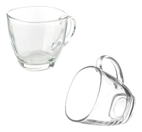 Tazas Café Vidrio Set 6 Piezas 65ml Lisa Pequeña