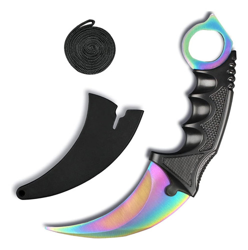 Karambit Ops Deep Tornasol Con Filo Y Funda Rigida Cuchillo