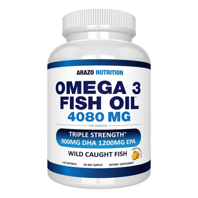 Arazo Nutrition Omega 3 Aceite de Pescado Cápsulas 120 Sin Sabor EPA DHA | Envío gratis