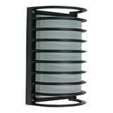 Lampara Para Muro Exterior E27 Alum Negro Con Rejilla Calux