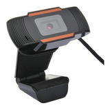 Webcam Full Hd 720p Usb Mini Packing Para Vídeo Chamada Cor Preto Com Laranja